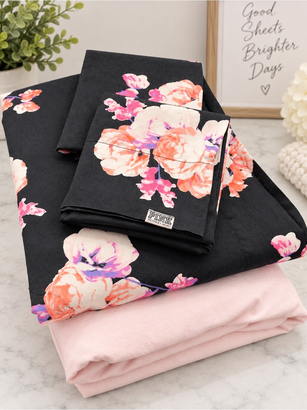 Victoria’s Secret PINK Queen Floral Sheet Set 100% Cotton Discontinued Rare